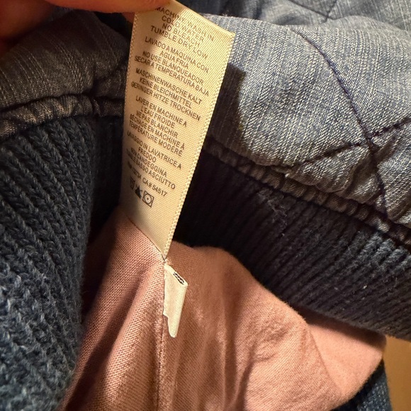 NWT Anthropologie Cloth & Stone Denim Blue Quilted Bomber Jacket - Picture 11 of 14